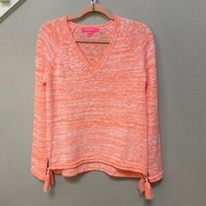 Lilly Pulitzer Cody V Neck Sweater in Cantaloupe Marl Size Small